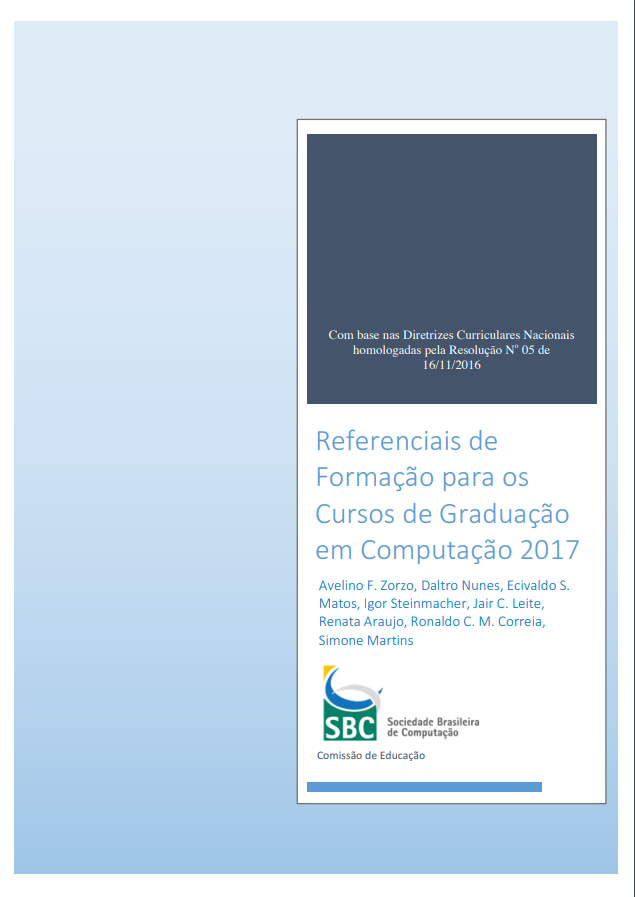 Capa Referenciais de Formação para os Cursos de Graduação em Computação (Zorzo et. al., 2017)