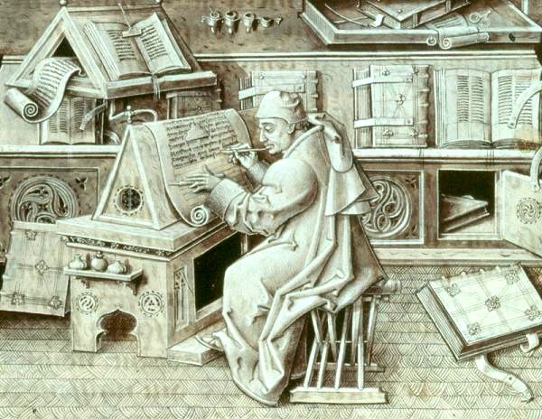 Figura 9 – Um monge copista em seu escritório